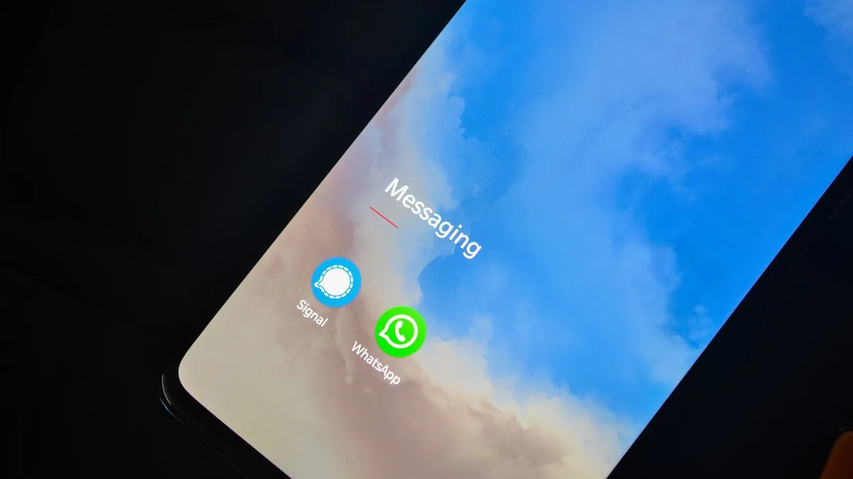 Messaging application open on a tablet